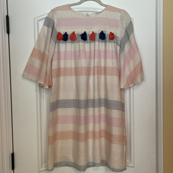🌺 THML CLOTHING; FUN, 100% Cotton Colorful & Cute Dress with Tassels; Size M! - Picture 9 of 14